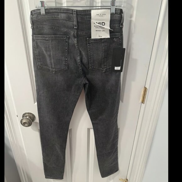 Rag & Bone Cate Mid Rise Skinny Jeans in Black Opal Size 29 - Picture 7 of 9